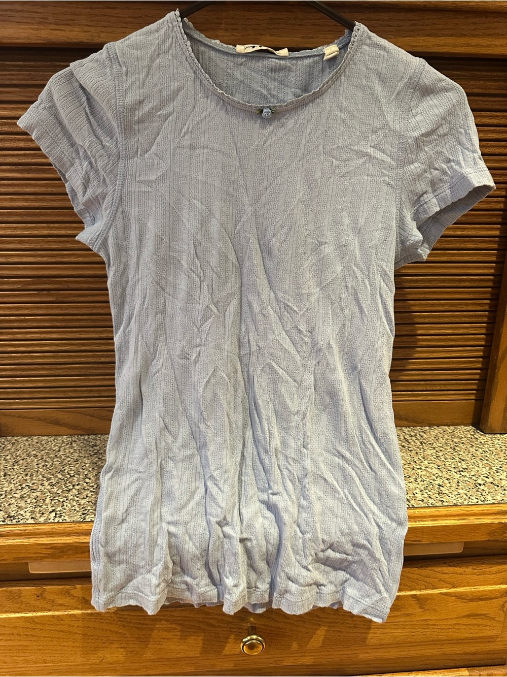 Doen Blue Pointelle Top